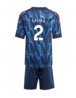 Arsenal William Saliba #2 Bortedraktsett Barn 2025-26 Korte ermer (+ bukser)